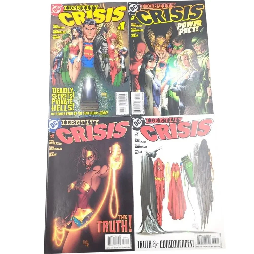 Identity Crisis Comic Lot of 4 Issues #1 2 4 7 DC Comics Modern Age Superman VF